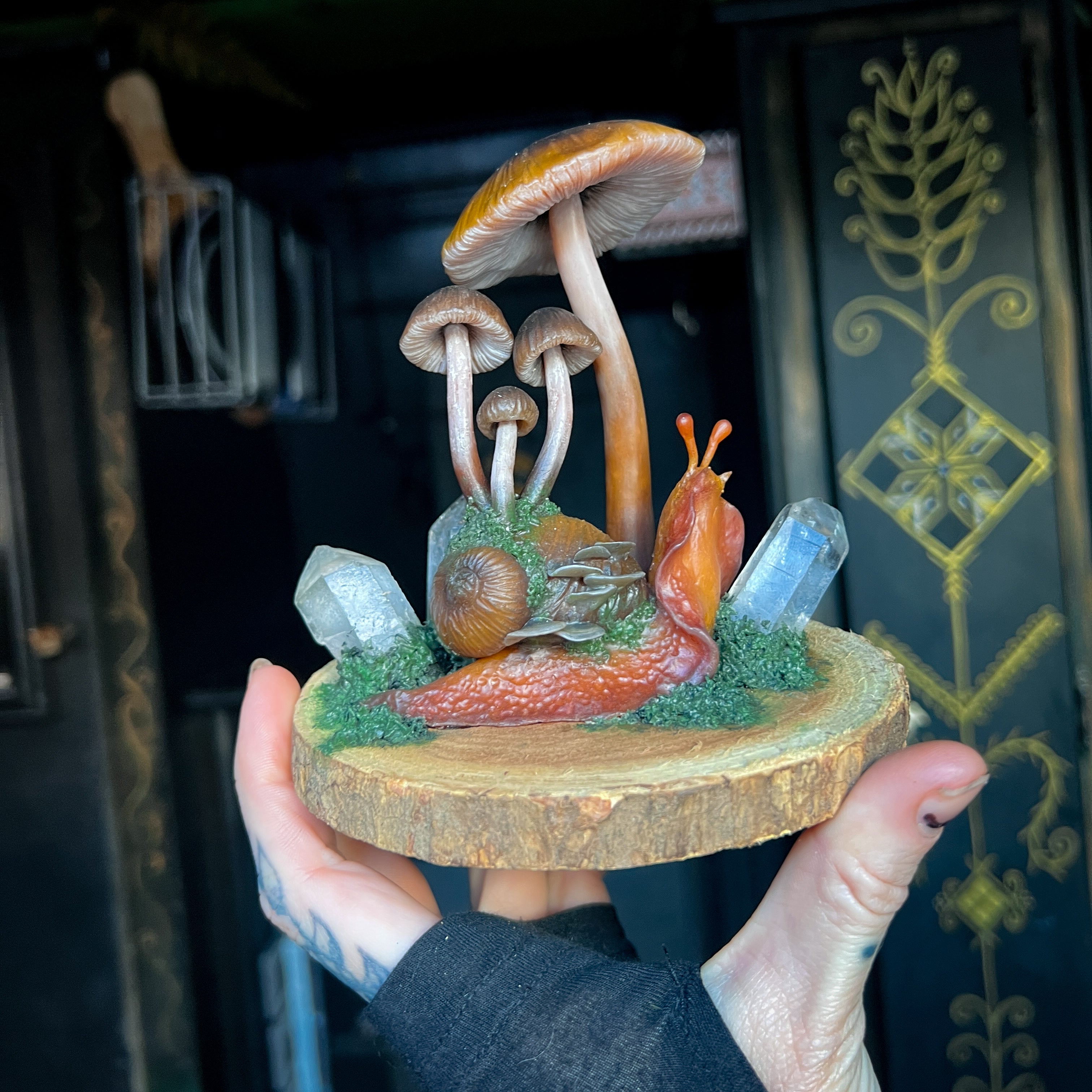 Snail & Mushroom Sculpture