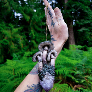 Spirit Quartz & Mushrooms Hanging Ornament