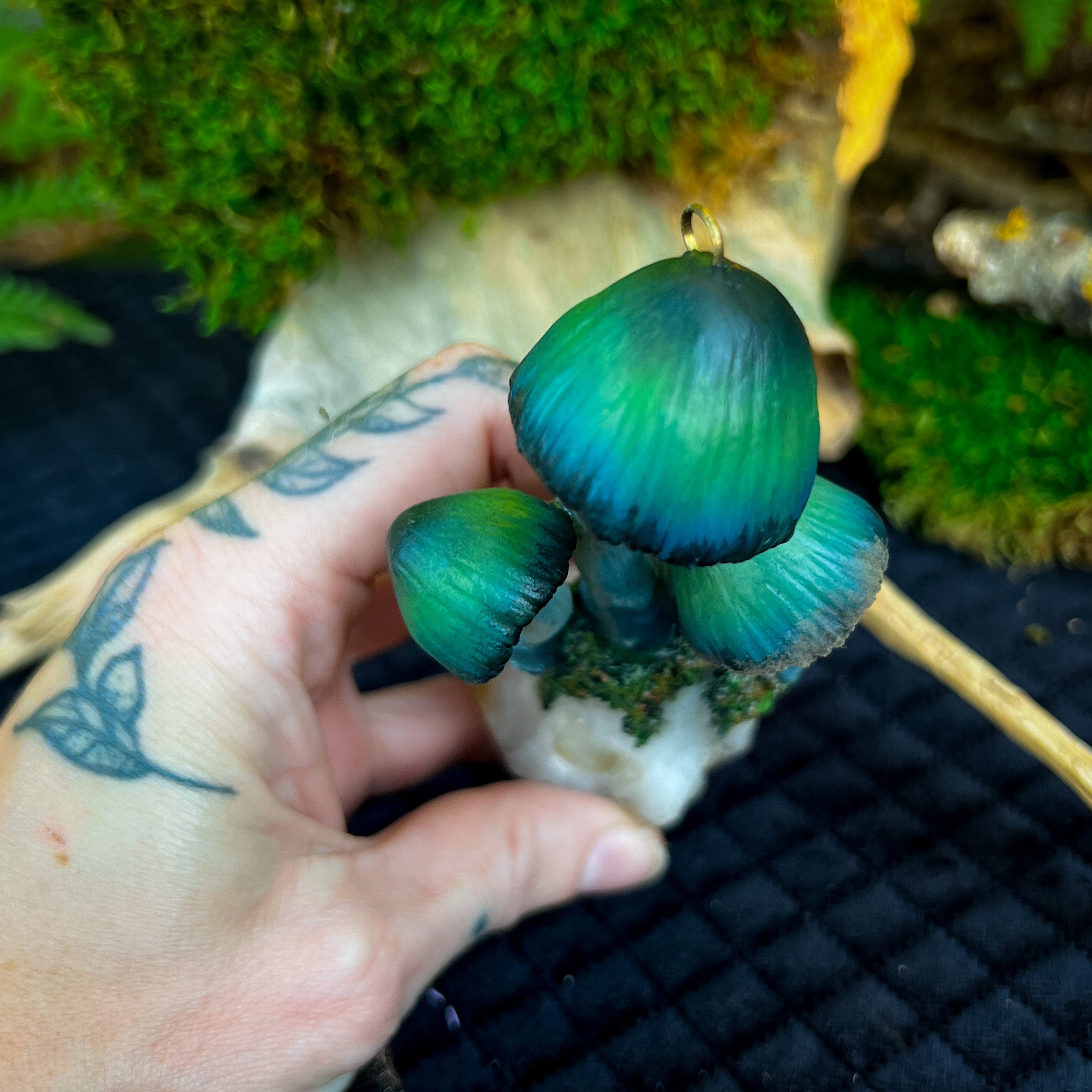Blue Mushrooms Hanging Ornament