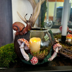 Snail & Mushroom Candle Holder